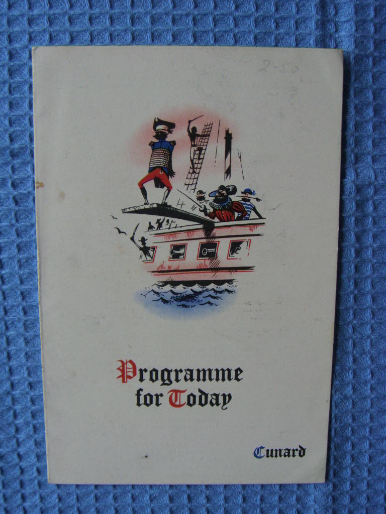 PROGRAMME OF EVENTS CARD FROM THE RMS QUEEN MARY DATED NOVEMBER 1960